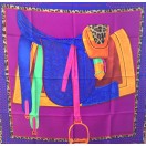 愛馬仕Carre絲巾 (紫/橙/藍)