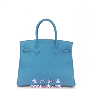 愛馬仕 Birkin 30 Togo 金扣(7B 松石色) M